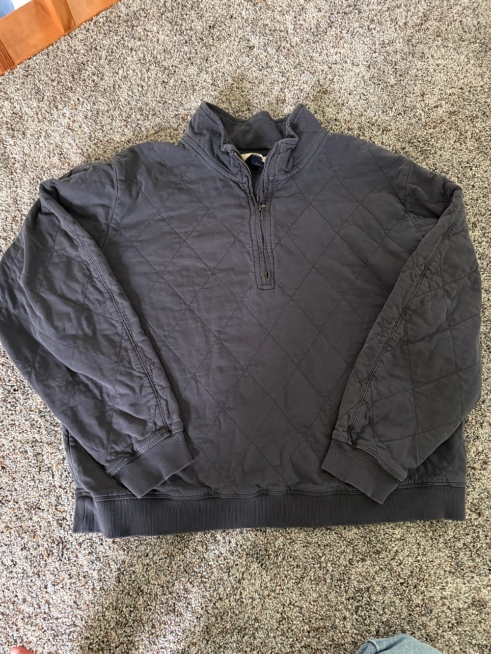 Universal Thread Quilted Half-Zip Pullover - Charcoal Gray